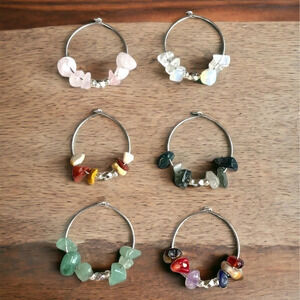 126 Crystal Wine Glass Charms (set of 6)